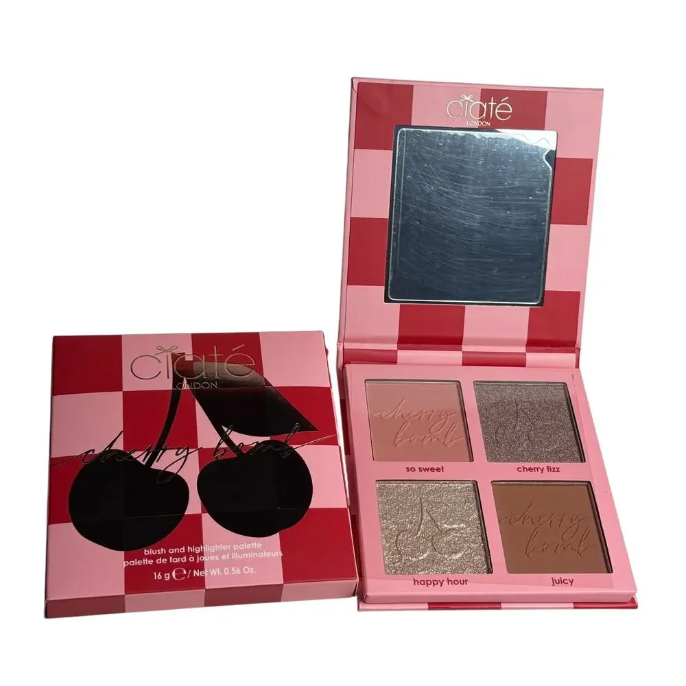 Ciaté London Cherry Bomb Blush And Highlighter Palette Vegan Light Medium‎
